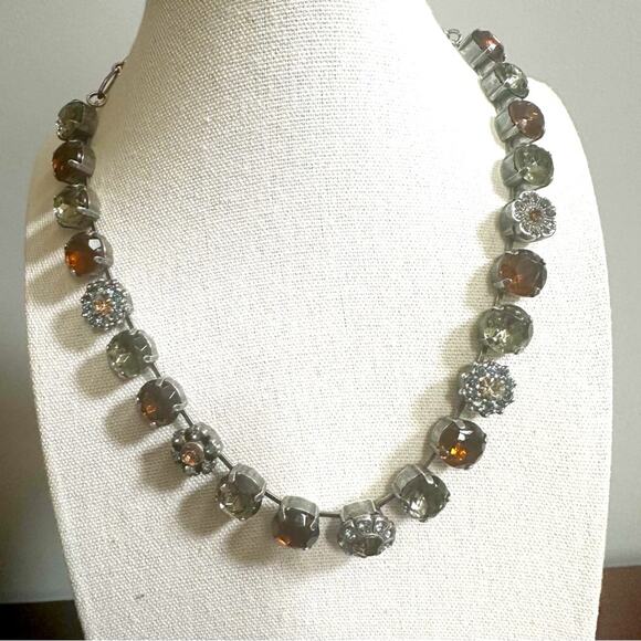 Mariana Necklace Round faceted Stone Statement Classic Elegant Jewelry - Picture 14 of 14